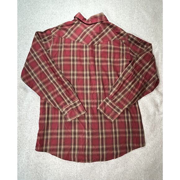 Bit & Bridle Western Shirt Mens Large Pearl Snap Plaid Rancher Long Sleeve - Picture 11 of 11
